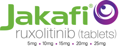 Image of logo for Jakafi(registered trademark) (ruxolitinib) tablets