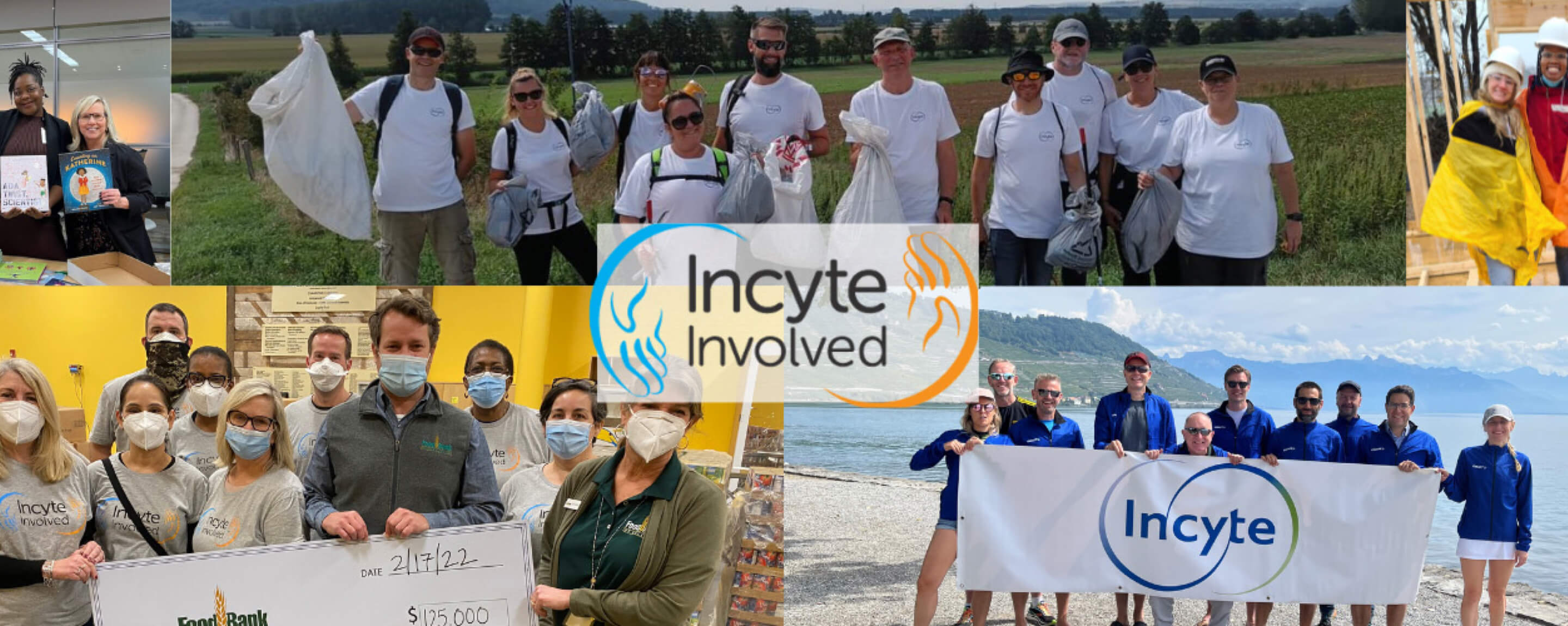 Collage of Incyte participation in charitable and community engagements